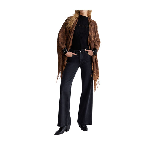 Liu Jo Poncho Poncho Donna con logo monogram Moro A24 - LIU.JO2F4015T0300 - 00533 - UNI - Francavilla Moda